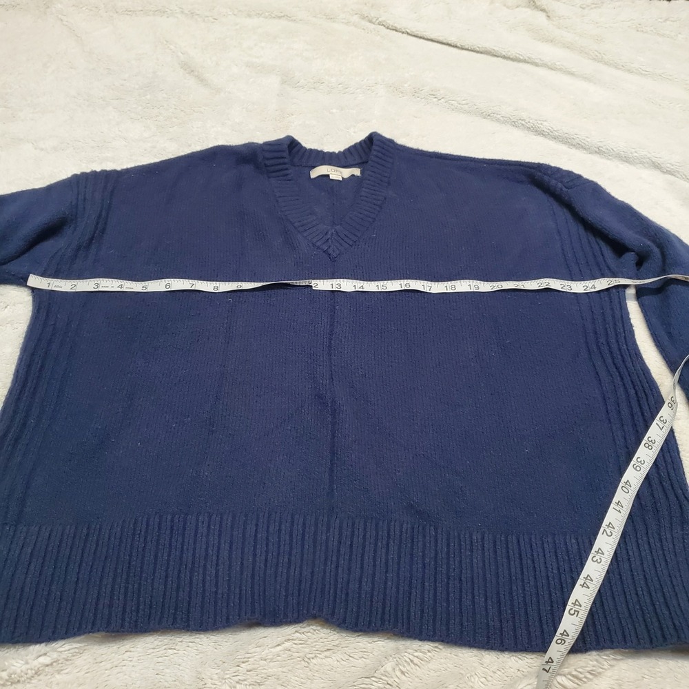 Loft Navy Blue Knit Sweater Women XL Casual Cozy Capsule Classic Basic‎ Simple - Picture 5 of 7